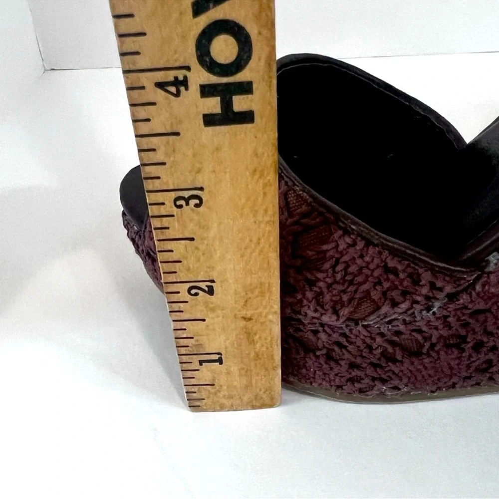 Diva Lounge Brown Lace Platform Wedge Sandals Open Toe Ankle Strap Heels w/ Box